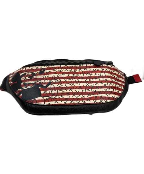 COACH（コーチ）COACH (コーチ) ウエストバッグ ブラック×レッドの古着・服飾アイテム