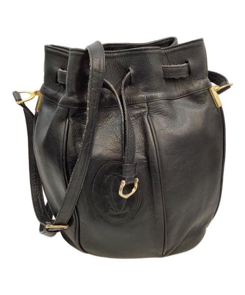 Cartier（カルティエ）Cartier (カルティエ) 巾着ショルダーバッグ ブラックの古着・服飾アイテム