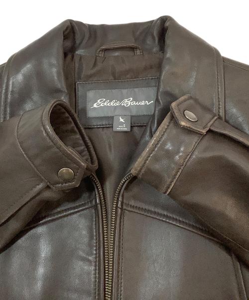 Eddie Bauer（エディーバウアー）Eddie Bauer (エディーバウアー) レザージャケット ブラウン サイズ:Sの古着・服飾アイテム