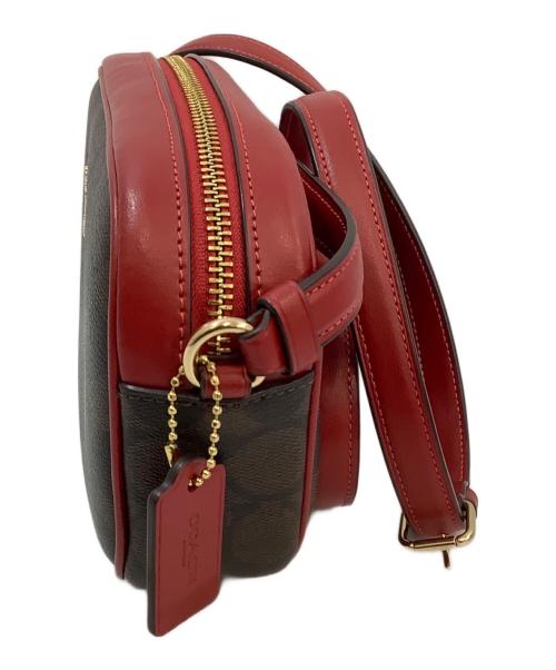 COACH（コーチ）COACH (コーチ) ショルダーバッグ レッド×ブラウンの古着・服飾アイテム