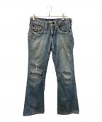 TRUE RELIGIONトゥルー レリジョン）の古着「ブーツカットダメージジーンズ」｜インディゴ