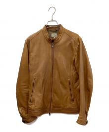 green label relaxing（グリーンレーベルリラクシング）の古着「シングルライダースジャケット」｜ブラウン