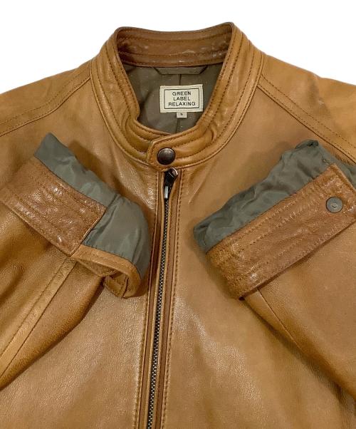 green label relaxing（グリーンレーベルリラクシング）green label relaxing (グリーンレーベルリラクシング) シングルライダースジャケット ブラウン サイズ:Sの古着・服飾アイテム