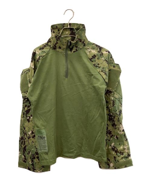 ハーフジップコンバットシャツ（ハーフジップコンバットシャツ）ハーフジップコンバットシャツ (ハーフジップコンバットシャツ) ハーフジップコンバットシャツ グリーン サイズ:記載なしの古着・服飾アイテム