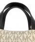中古・古着 MICHAEL KORS (マイケル・コース) 2WAYバッグ ブラック×ホワイト：6000円