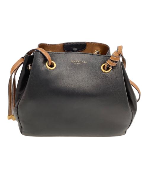 TORY BURCH（トリーバーチ）TORY BURCH (トリーバーチ) 巾着ショルダーバッグ ブラックの古着・服飾アイテム