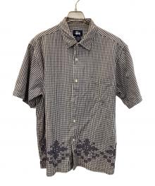 stussy（ステューシー）の古着「半袖シャツ」｜ネイビー×ホワイト