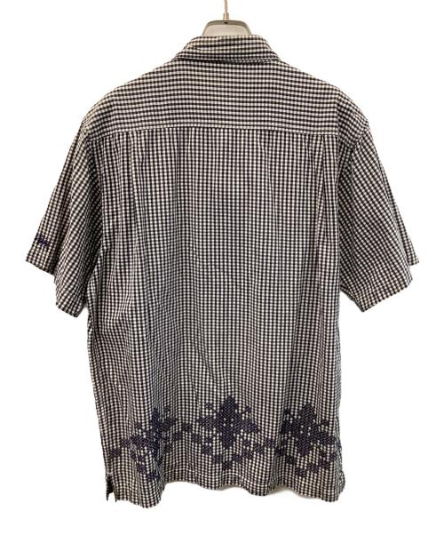 stussy（ステューシー）stussy (ステューシー) 半袖シャツ ネイビー×ホワイト サイズ:Mの古着・服飾アイテム