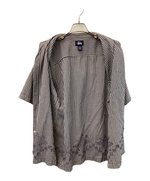 stussy（ステューシー）stussy (ステューシー) 半袖シャツ ネイビー×ホワイト サイズ:Mの古着・服飾アイテム