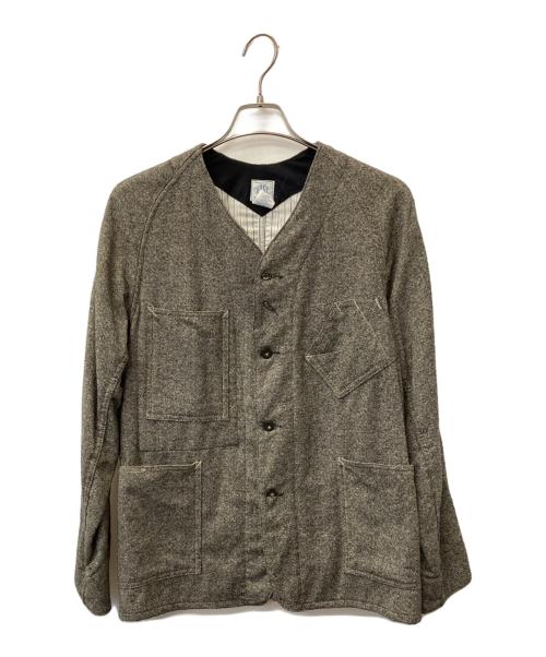POST O'ALLS（ポストオーバーオールズ）POST O'ALLS (ポストオーバーオールズ) ノーカラージャケット グレー サイズ:Sの古着・服飾アイテム