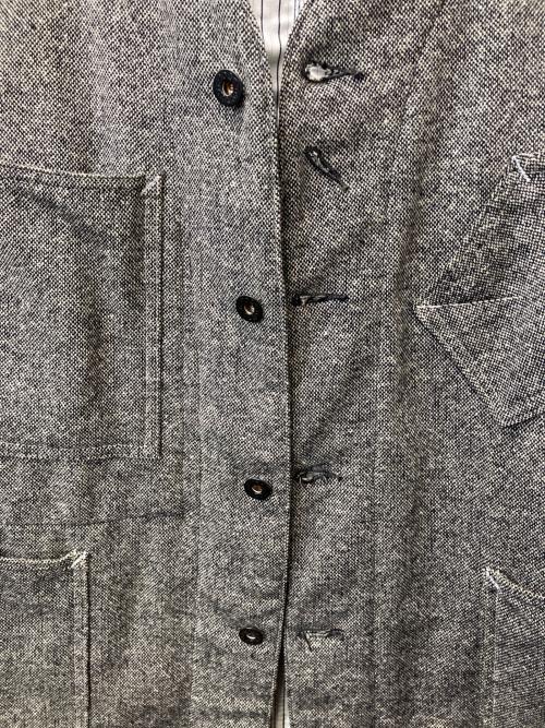 POST O'ALLS（ポストオーバーオールズ）POST O'ALLS (ポストオーバーオールズ) ノーカラージャケット グレー サイズ:Sの古着・服飾アイテム