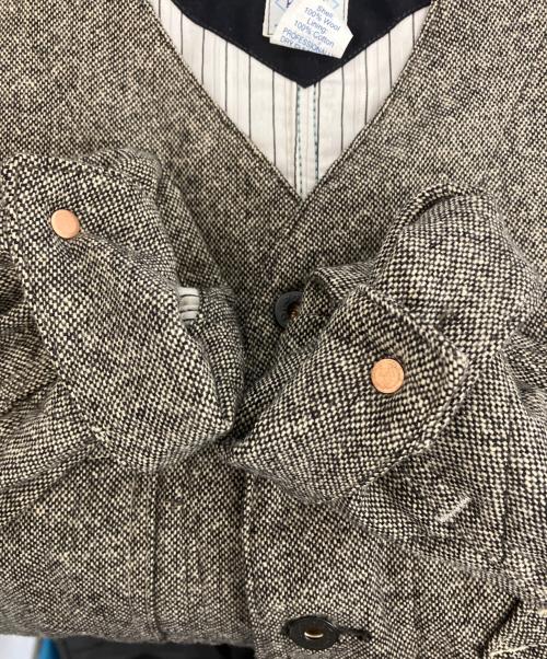 POST O'ALLS（ポストオーバーオールズ）POST O'ALLS (ポストオーバーオールズ) ノーカラージャケット グレー サイズ:Sの古着・服飾アイテム