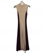 FRAY IDフレイ アイディー）の古着「ノースリーブワンピース」｜ブラウン×ベージュ