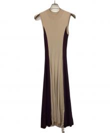 FRAY ID（フレイ アイディー）の古着「ノースリーブワンピース」｜ブラウン×ベージュ