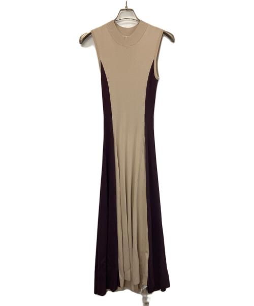 FRAY ID（フレイ アイディー）FRAY ID (フレイ アイディー) ノースリーブワンピース ブラウン×ベージュ サイズ:F 未使用品の古着・服飾アイテム