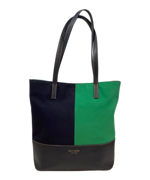 Kate Spade（ケイトスペード）Kate Spade (ケイトスペード) トートバッグ ネイビー×グリーンの古着・服飾アイテム