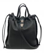 EARイア）の古着「バックル 巾着ショルダーバッグ」｜ブラック