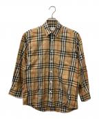 Burberry'sバーバリー）の古着「ノバチェック長袖シャツ」｜ブラック×ベージュ