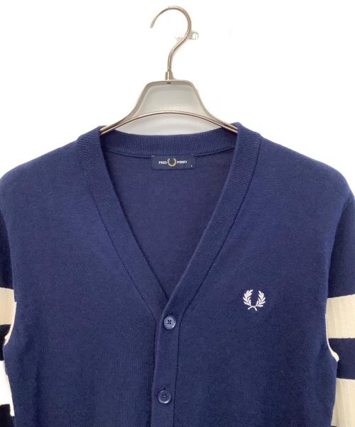 FRED PERRY（フレッドペリー）FRED PERRY (フレッドペリー) ニットカーディガン ブルー サイズ:Sの古着・服飾アイテム