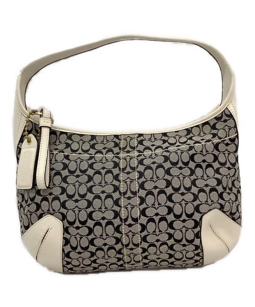 COACH（コーチ）COACH (コーチ) ハンドバッグ ホワイト×ブラックの古着・服飾アイテム