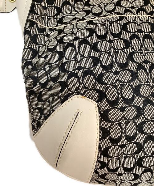 COACH（コーチ）COACH (コーチ) ハンドバッグ ホワイト×ブラックの古着・服飾アイテム