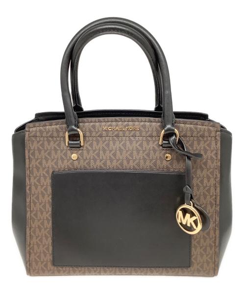 MICHAEL KORS（マイケルコース）MICHAEL KORS (マイケルコース) 2WAYバッグ ブラウン×ブラックの古着・服飾アイテム