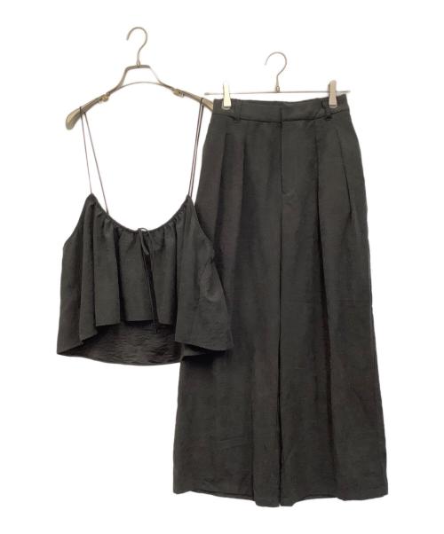 pual ce cin（ピュアルセシン）pual ce cin (ピュアルセシン) パウダーツイルビスチェ+パンツ ブラック サイズ:Fの古着・服飾アイテム
