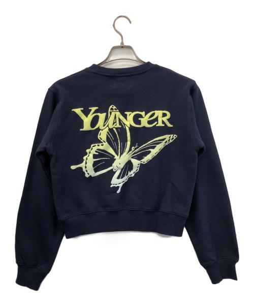 YOUNGER SONG（ヤンガーソング）YOUNGER SONG (ヤンガーソング) Gradation butterfly logo sweat ネイビー サイズ:S 未使用品の古着・服飾アイテム