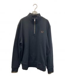 FRED PERRY（フレッドペリー）の古着「ハーフジップスウェット」｜ブラック