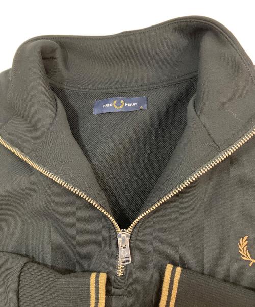 FRED PERRY（フレッドペリー）FRED PERRY (フレッドペリー) ハーフジップスウェット ブラック サイズ:XLの古着・服飾アイテム