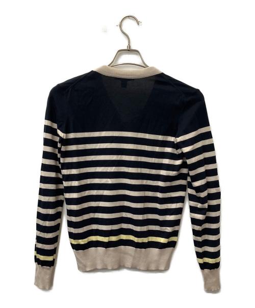 LOUIS VUITTON（ルイ ヴィトン）LOUIS VUITTON (ルイ ヴィトン) 薄手ニット ベージュ×ネイビー サイズ:XSの古着・服飾アイテム