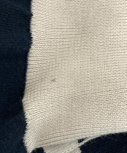 LOUIS VUITTON（ルイ ヴィトン）LOUIS VUITTON (ルイ ヴィトン) 薄手ニット ベージュ×ネイビー サイズ:XSの古着・服飾アイテム