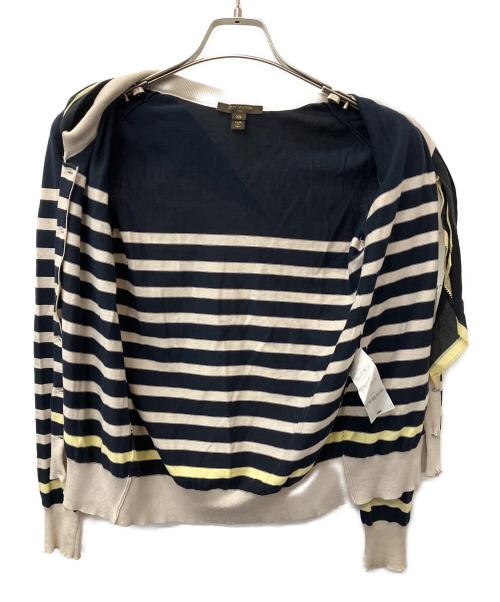 LOUIS VUITTON（ルイ ヴィトン）LOUIS VUITTON (ルイ ヴィトン) 薄手ニット ベージュ×ネイビー サイズ:XSの古着・服飾アイテム