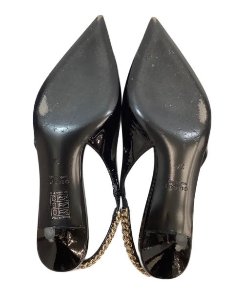 GUCCI（グッチ）GUCCI (グッチ) ポインテッドトゥパンプス ブラック サイズ:37の古着・服飾アイテム