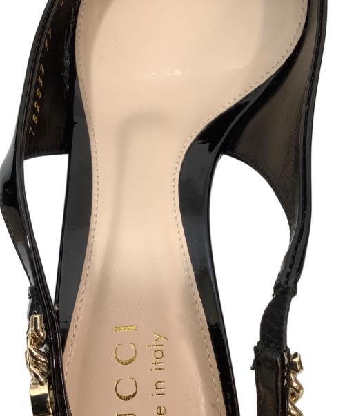 GUCCI（グッチ）GUCCI (グッチ) ポインテッドトゥパンプス ブラック サイズ:37の古着・服飾アイテム