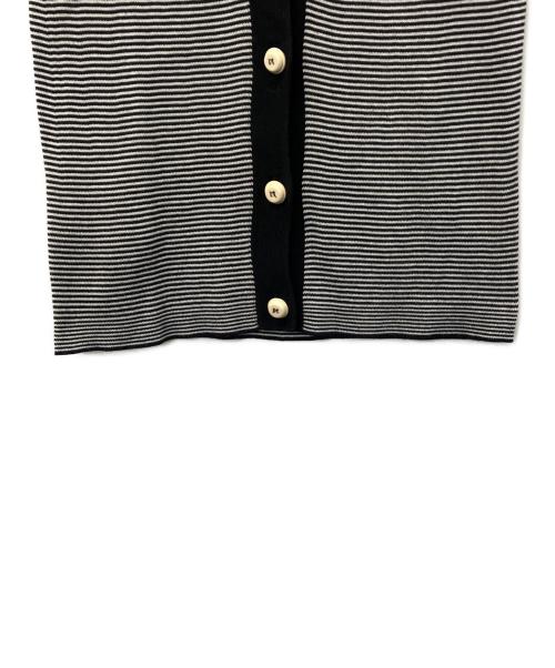 PRADA（プラダ）PRADA (プラダ) 薄手カーディガン ホワイト×ブラック サイズ:42の古着・服飾アイテム