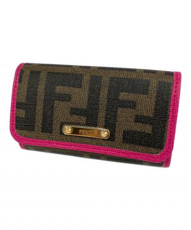 中古・古着通販】FENDI (フェンディ) 6連キーケース ピンク×ブラウン 
