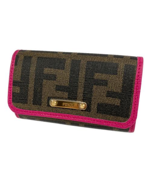 FENDI（フェンディ）FENDI (フェンディ) 6連キーケース ピンク×ブラウンの古着・服飾アイテム