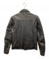 Black by VANQUISH (ブラック バイ バンキッシュ) ベジタブルシープレザー ダブルライダースジャケット ブラック サイズ:M：9000円