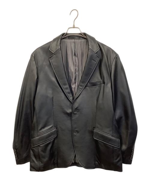 MEN'S BIGI（メンズビギ）MEN'S BIGI (メンズビギ) ラムレザー スタンドカラー シングルライダースジャケット ブラック サイズ:4の古着・服飾アイテム