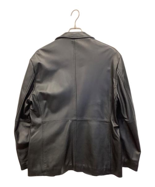 MEN'S BIGI（メンズビギ）MEN'S BIGI (メンズビギ) ラムレザー スタンドカラー シングルライダースジャケット ブラック サイズ:4の古着・服飾アイテム