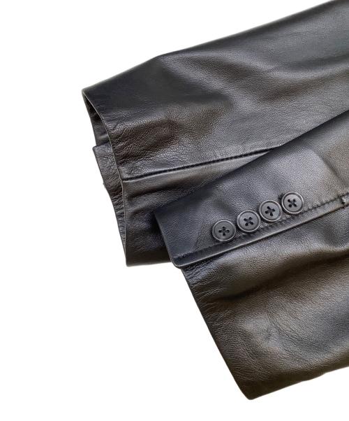 MEN'S BIGI（メンズビギ）MEN'S BIGI (メンズビギ) ラムレザー スタンドカラー シングルライダースジャケット ブラック サイズ:4の古着・服飾アイテム