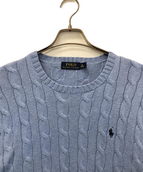 POLO RALPH LAUREN（ポロ・ラルフローレン）POLO RALPH LAUREN (ポロ・ラルフローレン) 厚手ニット ブルー サイズ:Mの古着・服飾アイテム