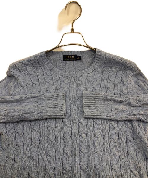 POLO RALPH LAUREN（ポロ・ラルフローレン）POLO RALPH LAUREN (ポロ・ラルフローレン) 厚手ニット ブルー サイズ:Mの古着・服飾アイテム