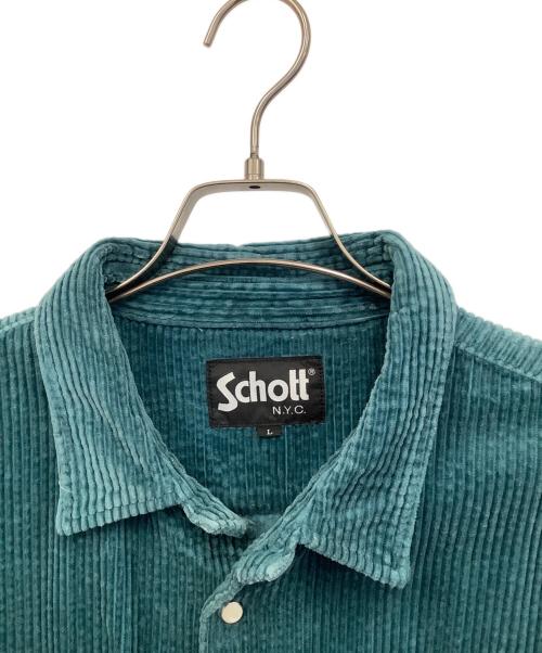 Schott（ショット）Schott (ショット) コーデュロイジャケットシャツ グリーン サイズ:Lの古着・服飾アイテム