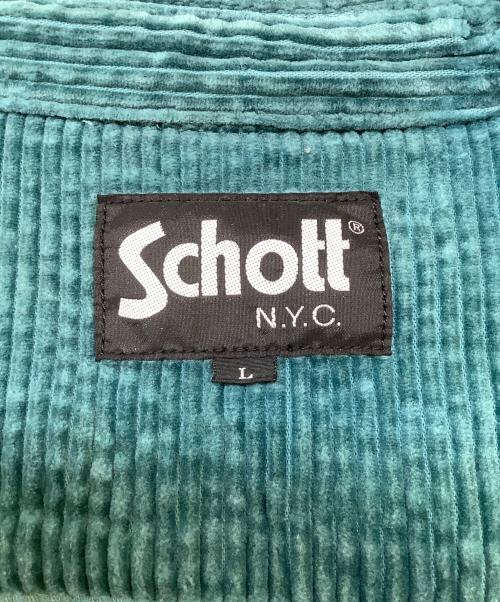 Schott（ショット）Schott (ショット) コーデュロイジャケットシャツ グリーン サイズ:Lの古着・服飾アイテム