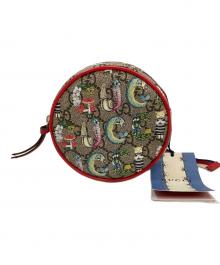 GUCCI（グッチ）の古着「ラウンドミニウエストポーチ」｜グレー×レッド
