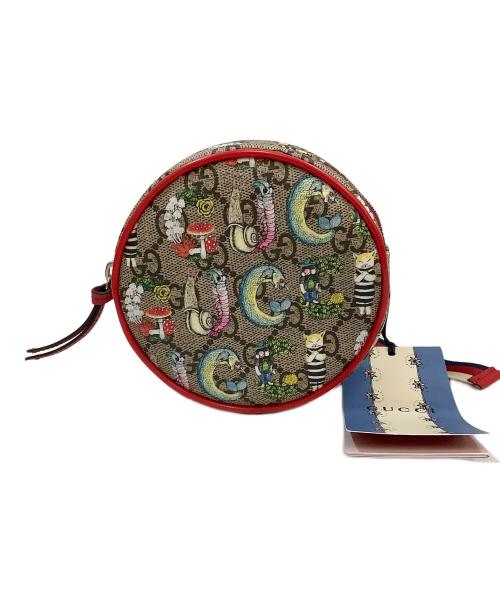 GUCCI（グッチ）GUCCI (グッチ) ラウンドミニウエストポーチ グレー×レッドの古着・服飾アイテム