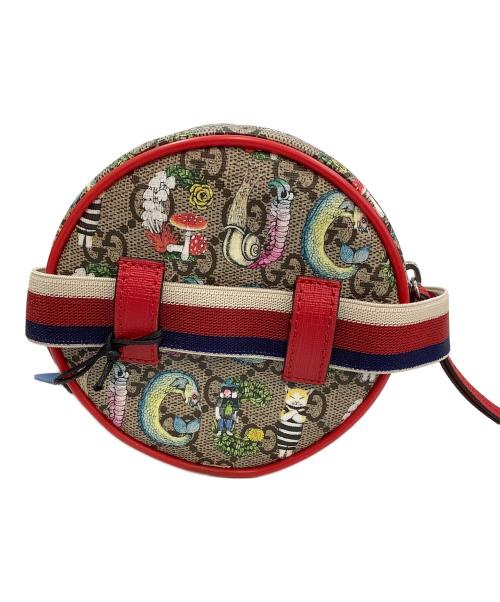 GUCCI（グッチ）GUCCI (グッチ) ラウンドミニウエストポーチ グレー×レッドの古着・服飾アイテム