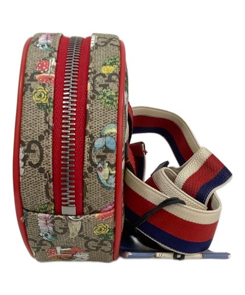 GUCCI（グッチ）GUCCI (グッチ) ラウンドミニウエストポーチ グレー×レッドの古着・服飾アイテム